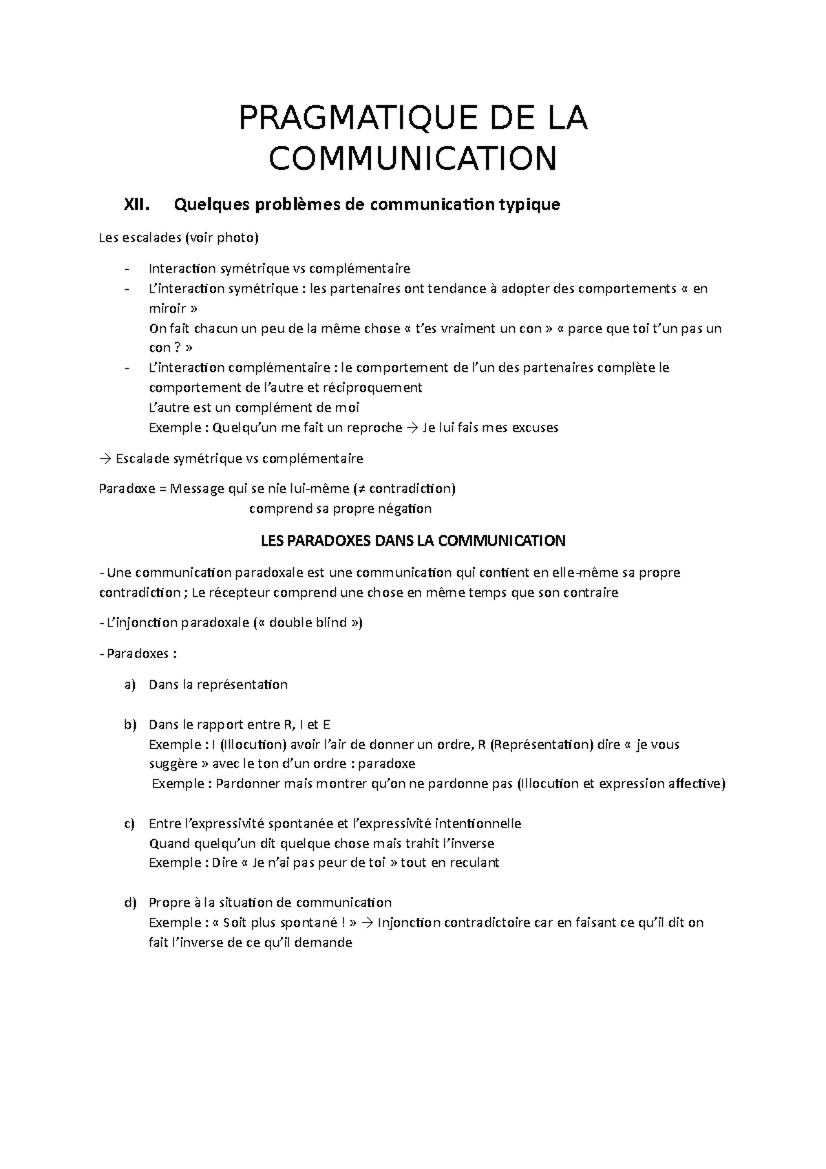 12. Quelques Problèmes De Communication Typique - PRAGMATIQUE DE LA ...