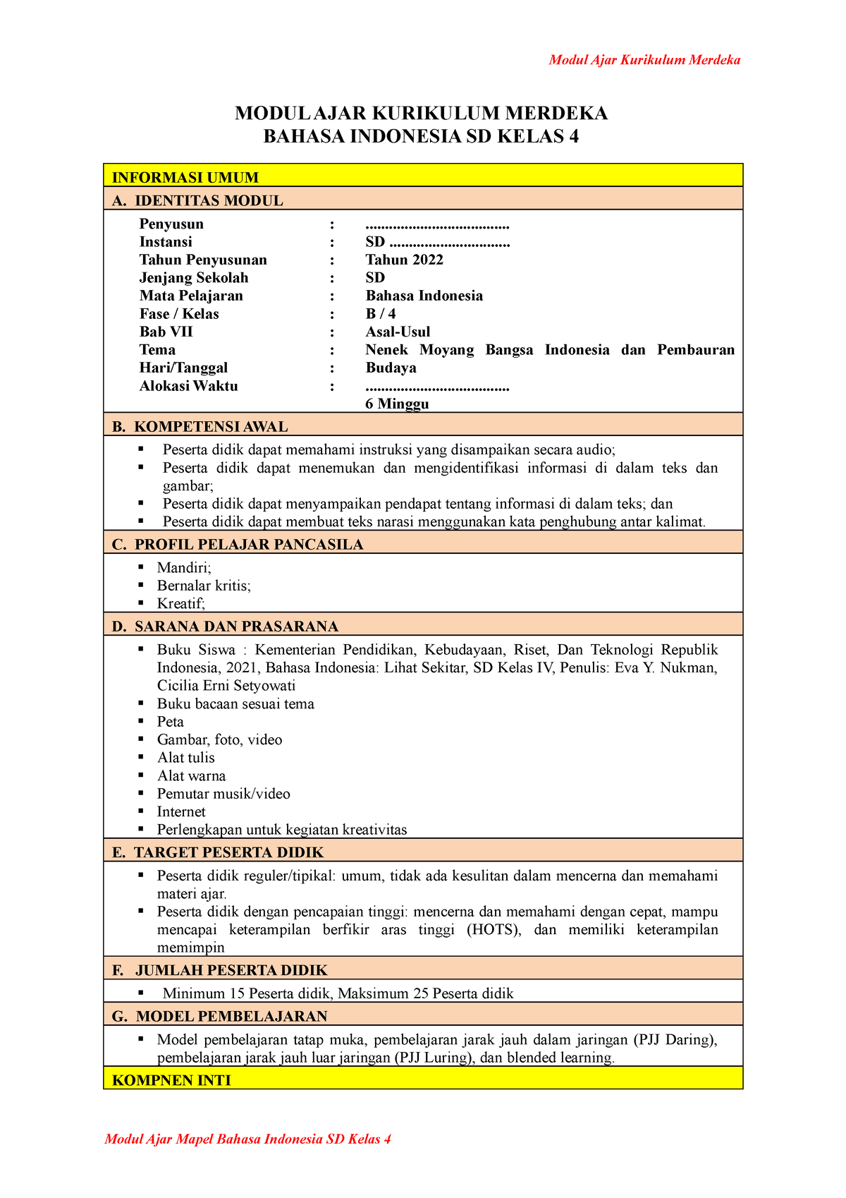 7. Modul Ajar BAB 7 - MODUL AJAR KURIKULUM MERDEKA BAHASA INDONESIA SD ...