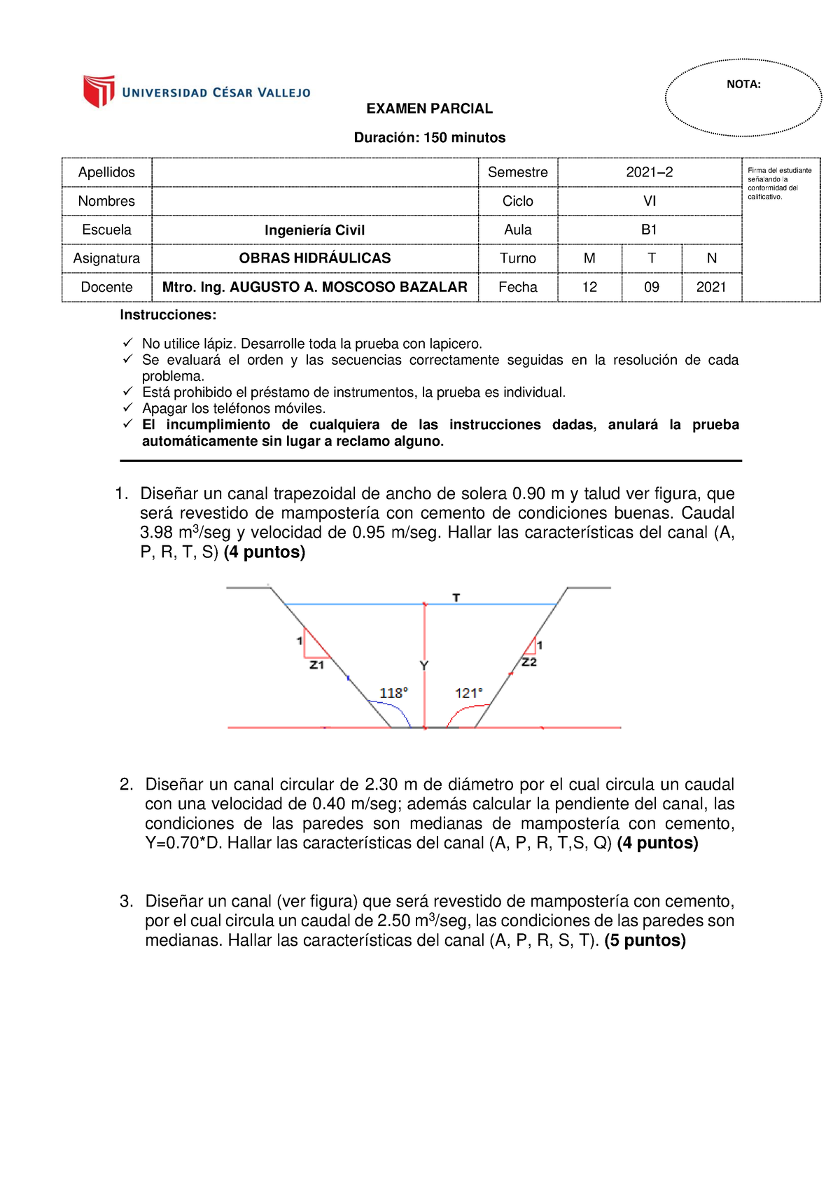 Examen Parcial 2021-2 B1 - EXAMEN PARCIAL Duración: 150 Minutos ...