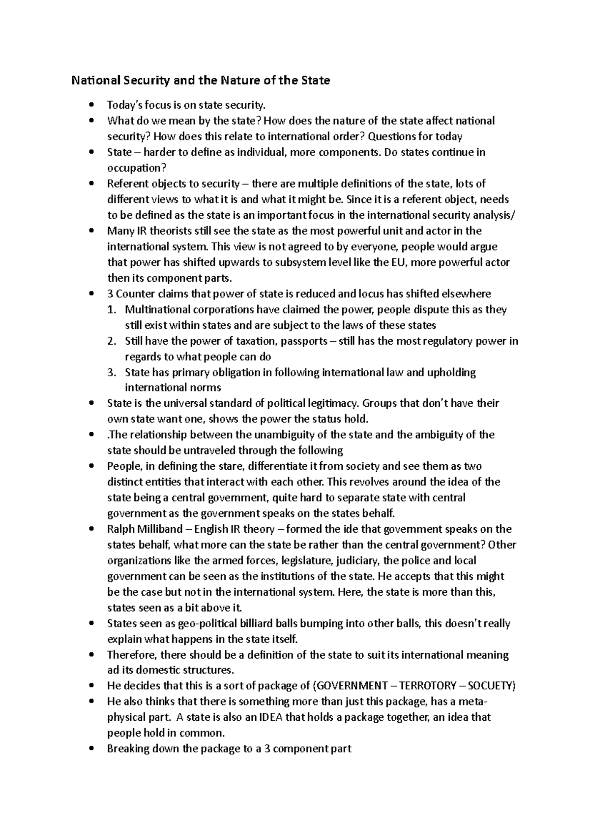 National security and nature of security - National Security and the ...