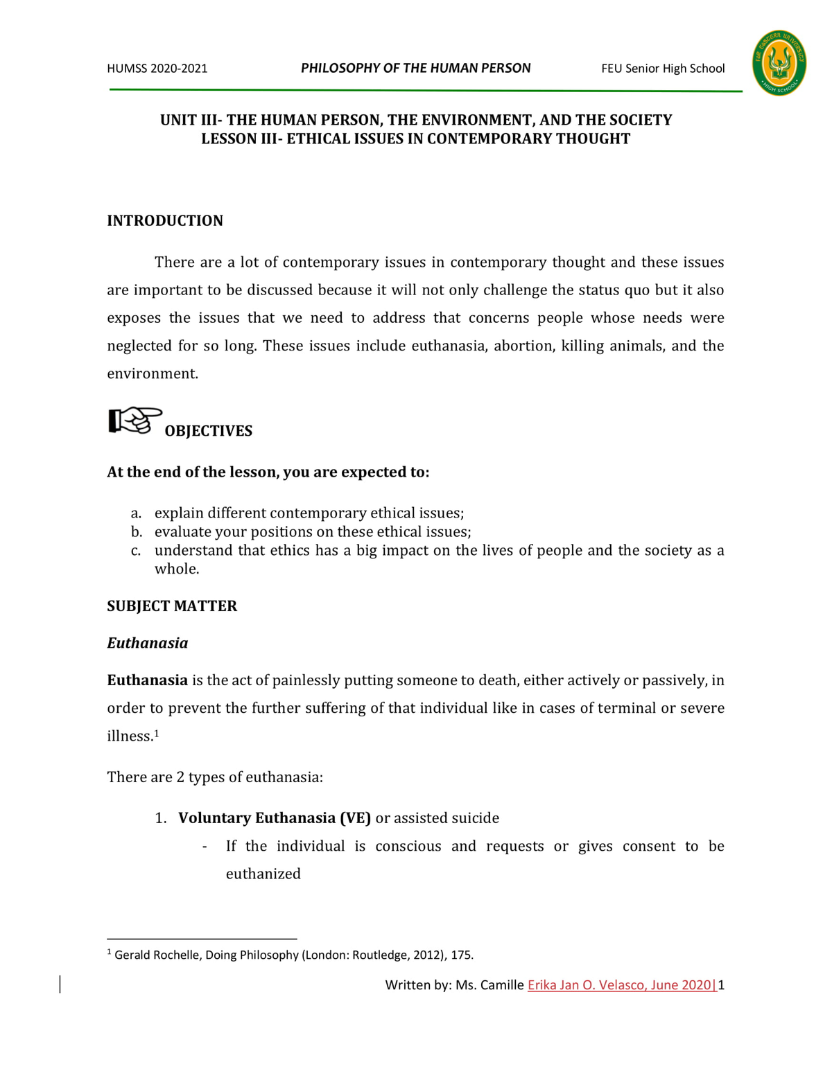 Unit 3 Lesson 3-01 - Module - Philosophy Of Man - Studocu