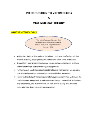 Seminar One- Victimology Theories.Victim Label - Victimology 2016 ...