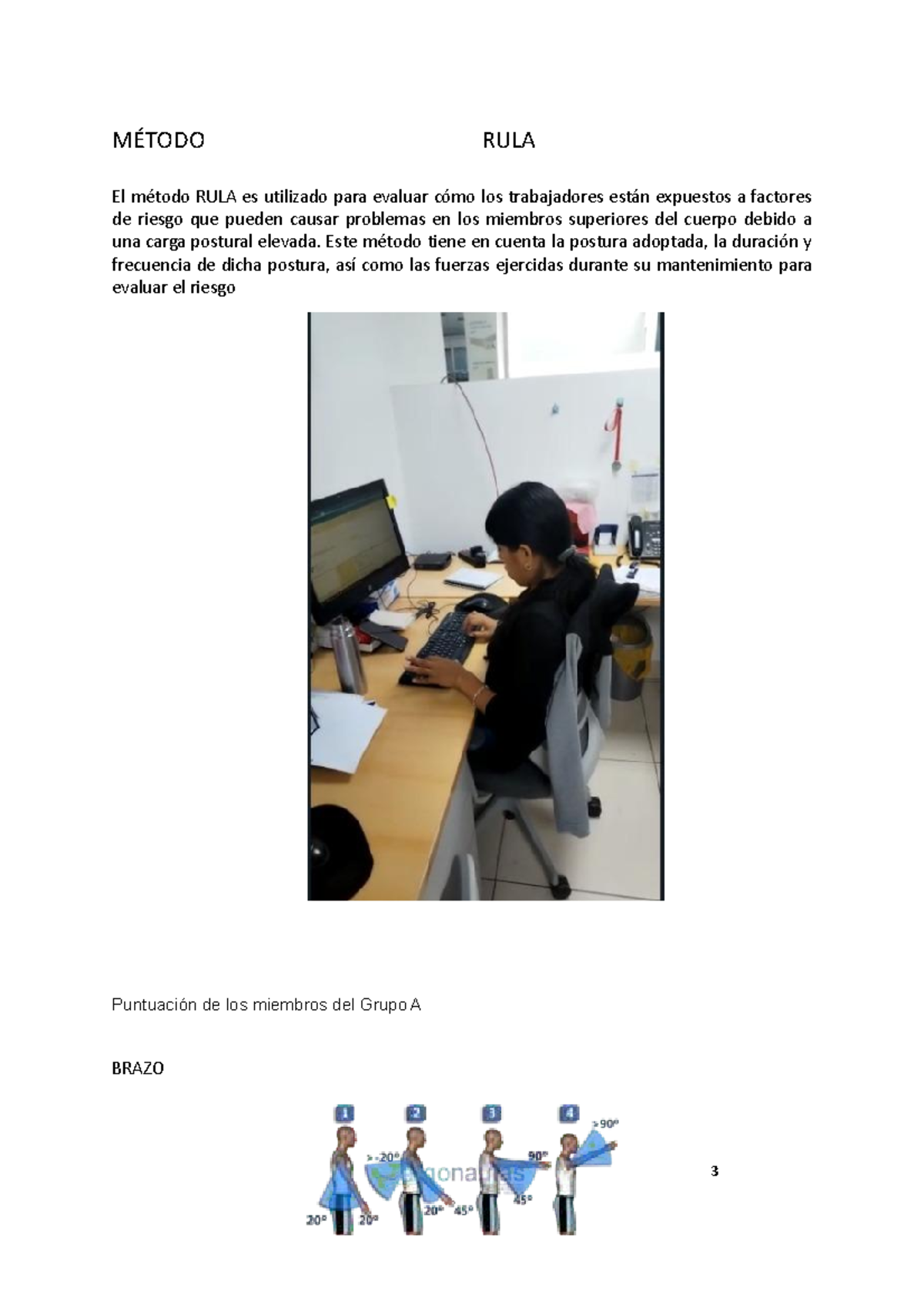 Método RULA - Oficina - MÉTODO RULA El método RULA es utilizado para ...