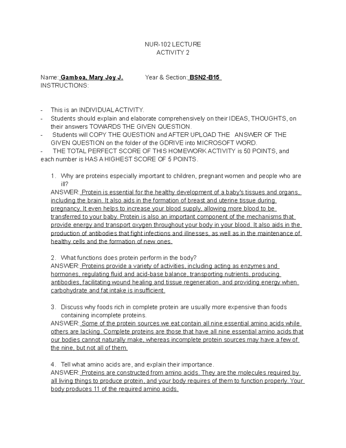 Activity 2 Essay 2 Gamboa, Mary Joy J NUR102 LECTURE ACTIVITY 2