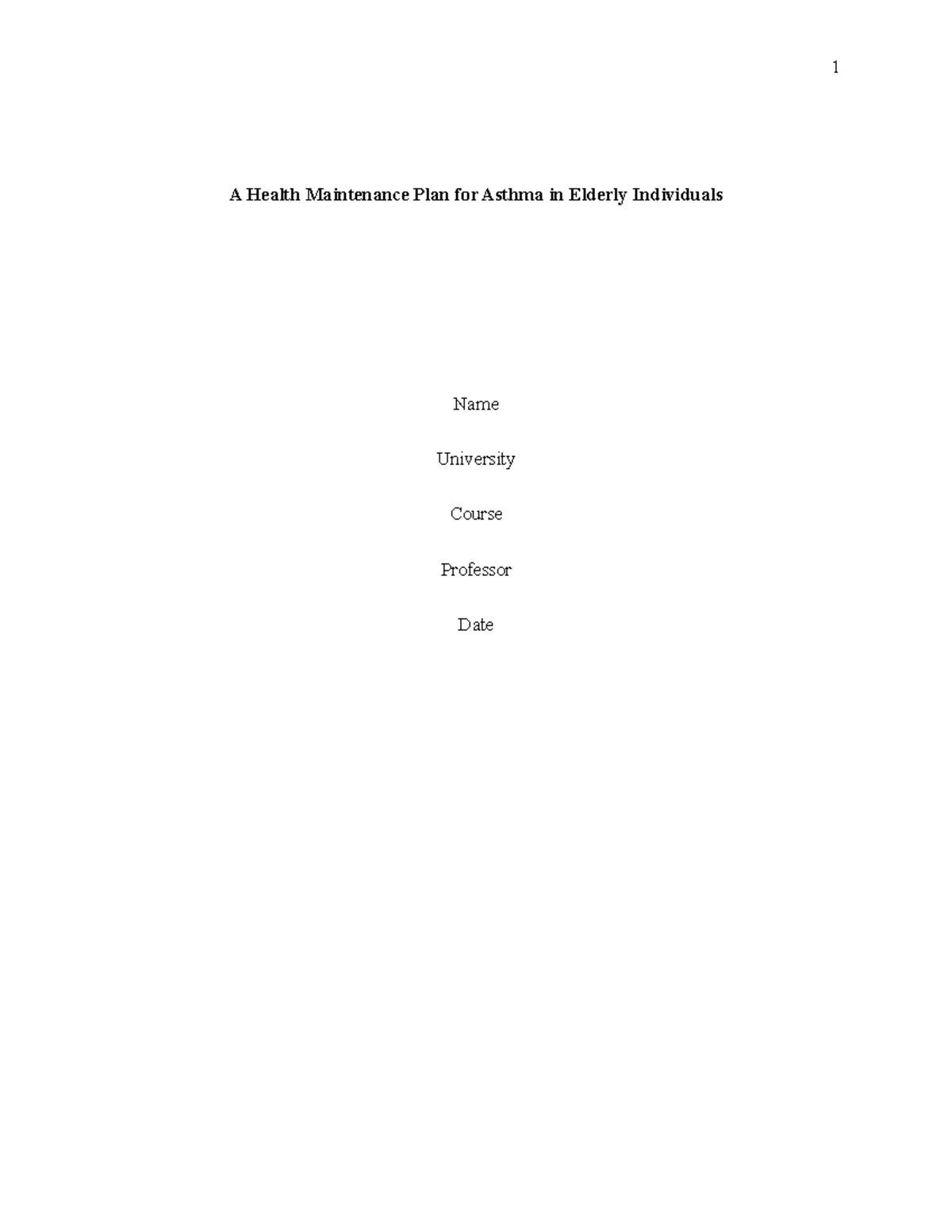 A Health Maintenance Plan for Asthma in Elderly Individuals - Asthma ...