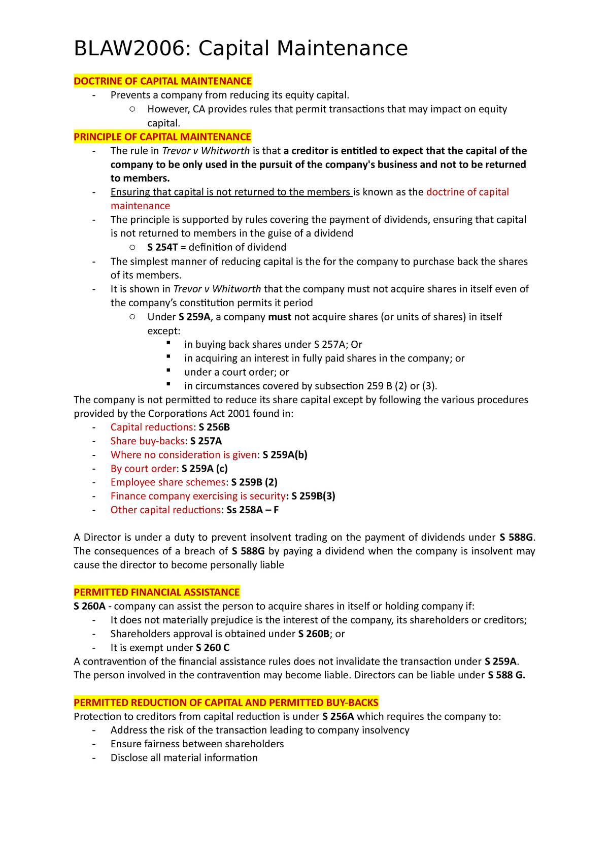 company-law-topic-10-capital-maintenance-doctrine-of-capital