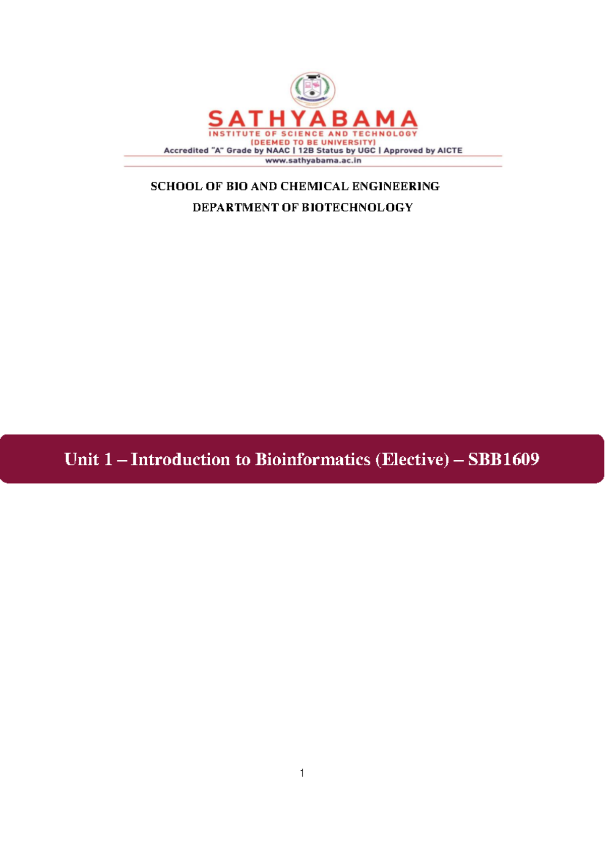 Print notes - nil - SCHOOL OF BIO AND CHEMICAL ENGINEERING DEPARTMENT ...