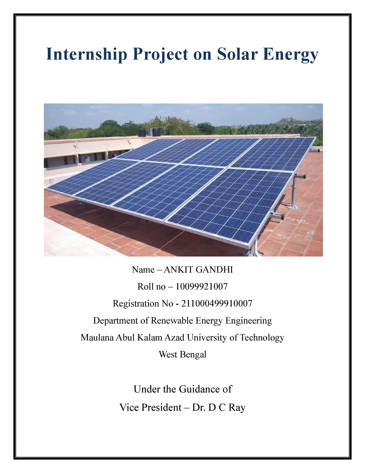 research project on solar energy