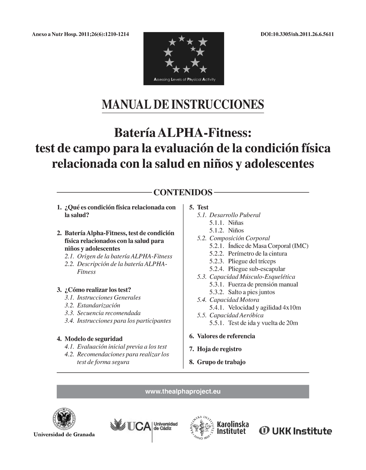 Manual De Instrucciones Alpha Test Battery Bater a ALPHA Fitness 