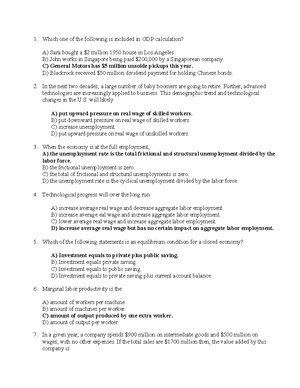 Chapter 2 - Quiz Practice - Macroeconomics Test Yourself Chapter Fill ...