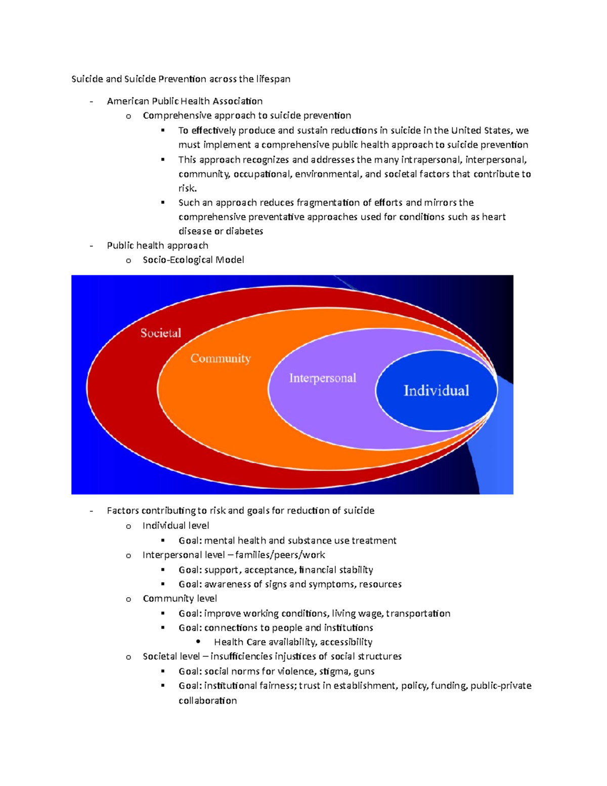 Suicide and Suicide Prevention across the lifespan 1 - notes - Suicide ...