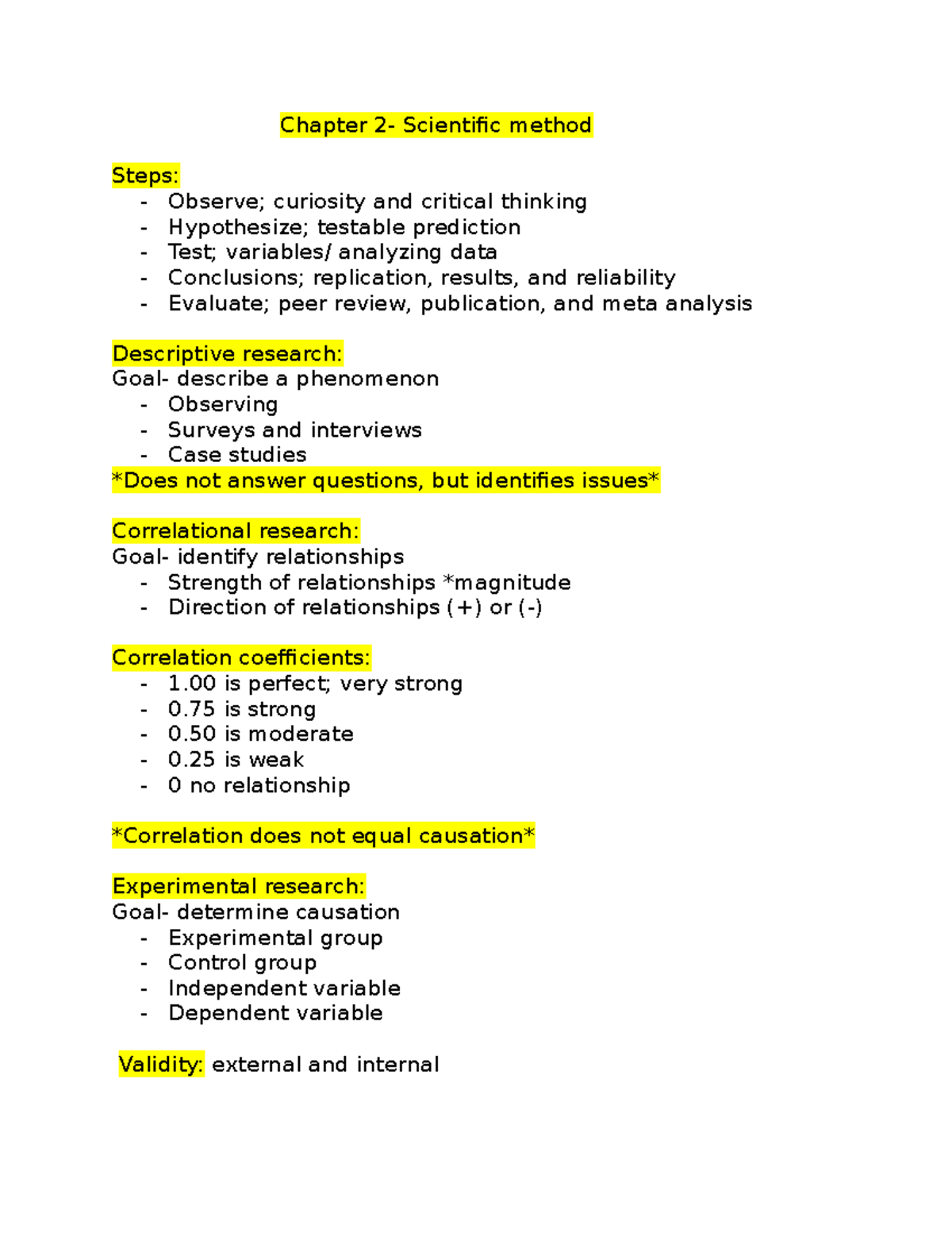 Chapter 2- Scientific method - Chapter 2- Scientific method Steps ...