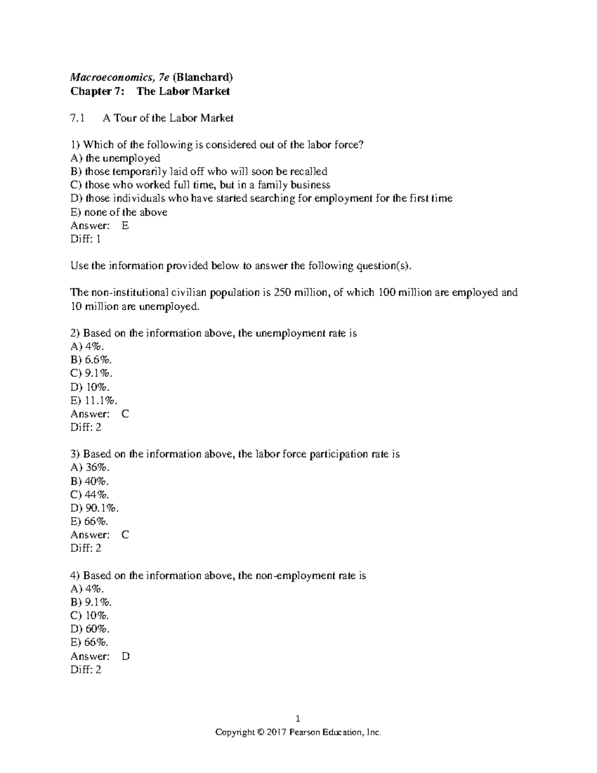 Chapter+7 - blanchard macroeconomics 7th test bank - 1 Macroeconomics ...