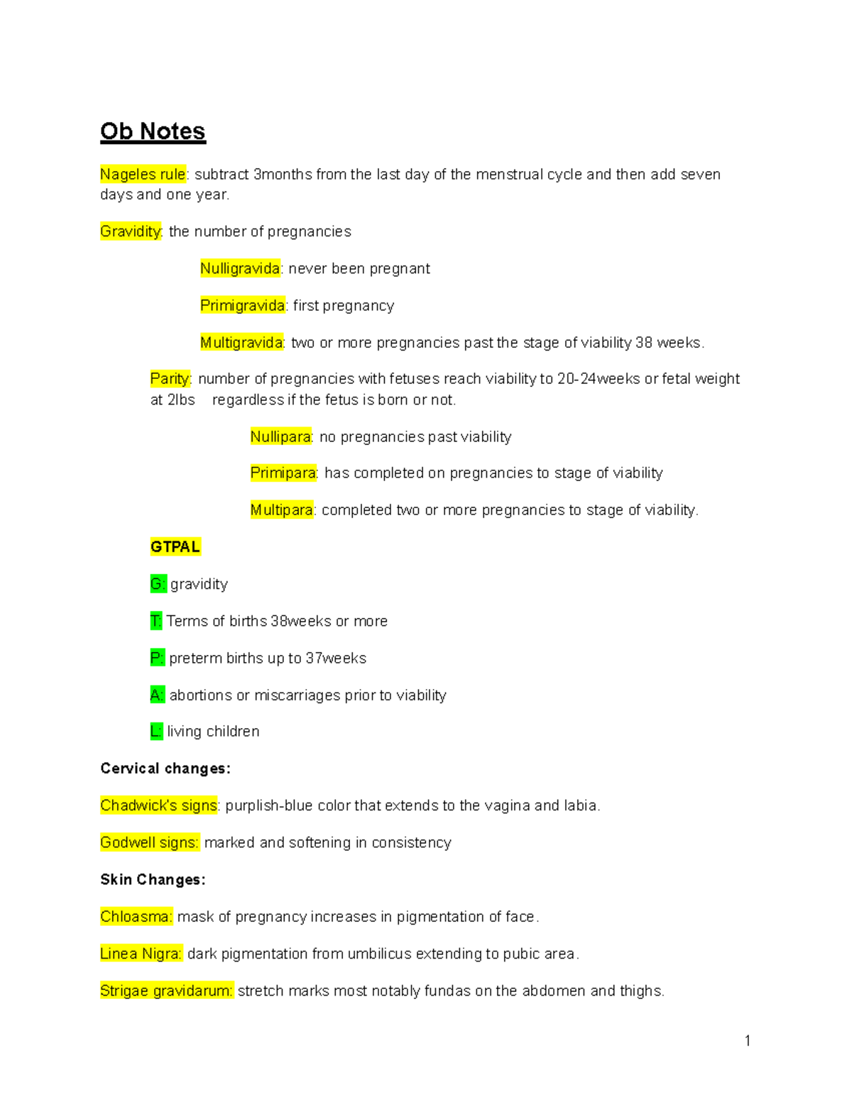 Ob Notes - Ob Notes Nageles rule: subtract 3months from the last day of ...