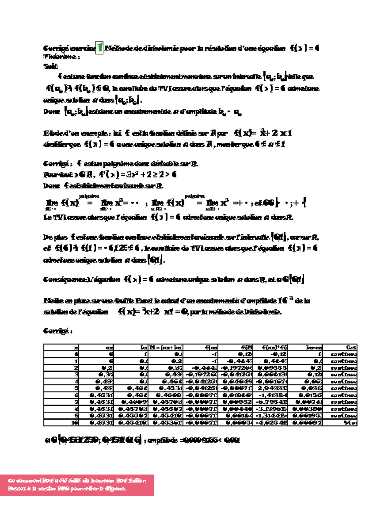 1 - solution serie 02 - CorrigÈ exercice 2 MÈthode de dichotomie pour ...