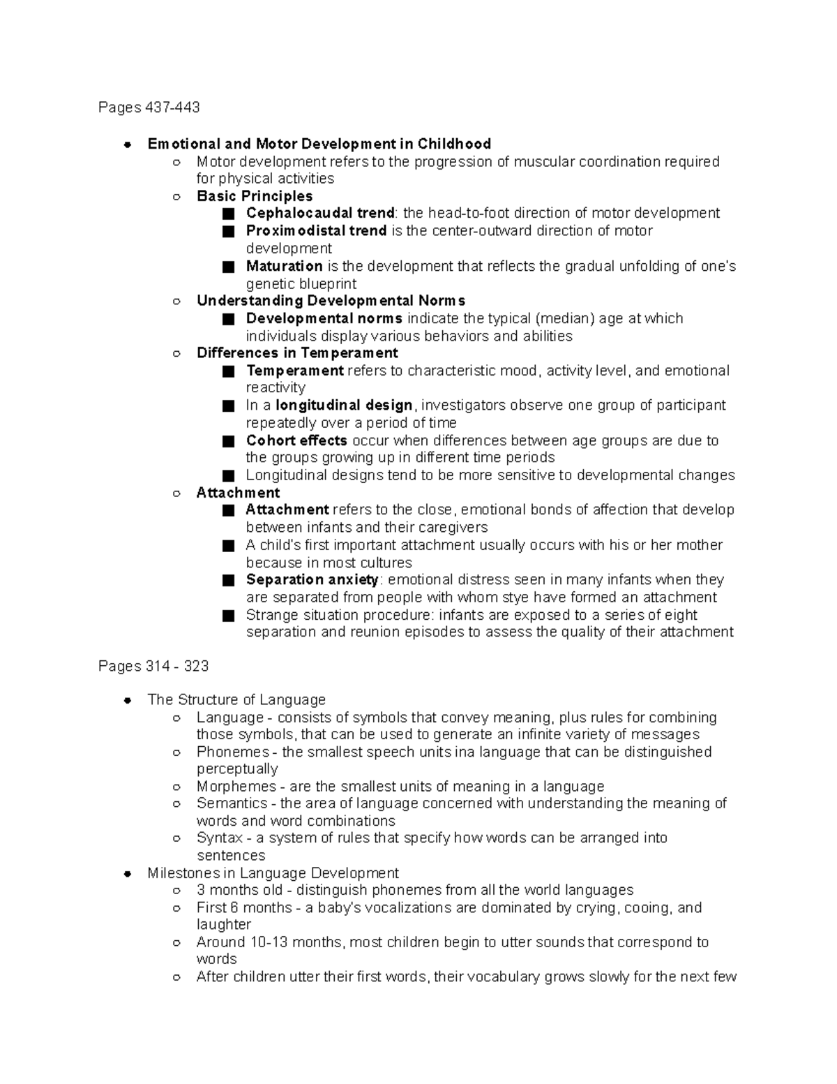 Psych Notes (437-443) - Pages 437- Emotional and Motor Development in ...