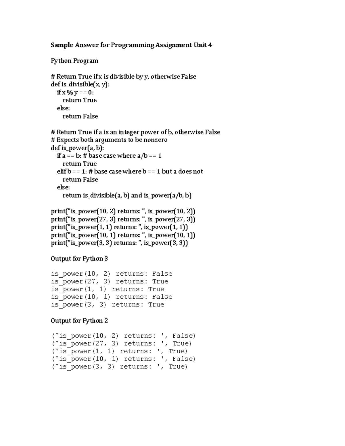 Unit 4 PA Solution Update - Sample Answer for Programming Assignment ...