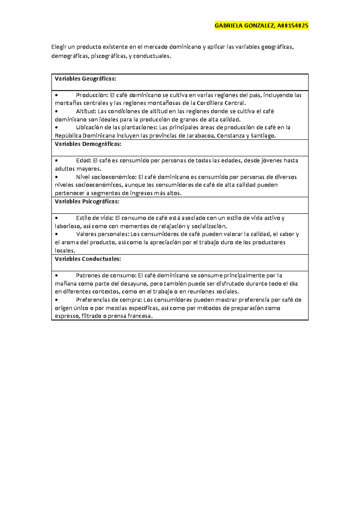 Variables Segmentación De Mercados - GABRIELA GONZALEZ, A Elegir Un ...