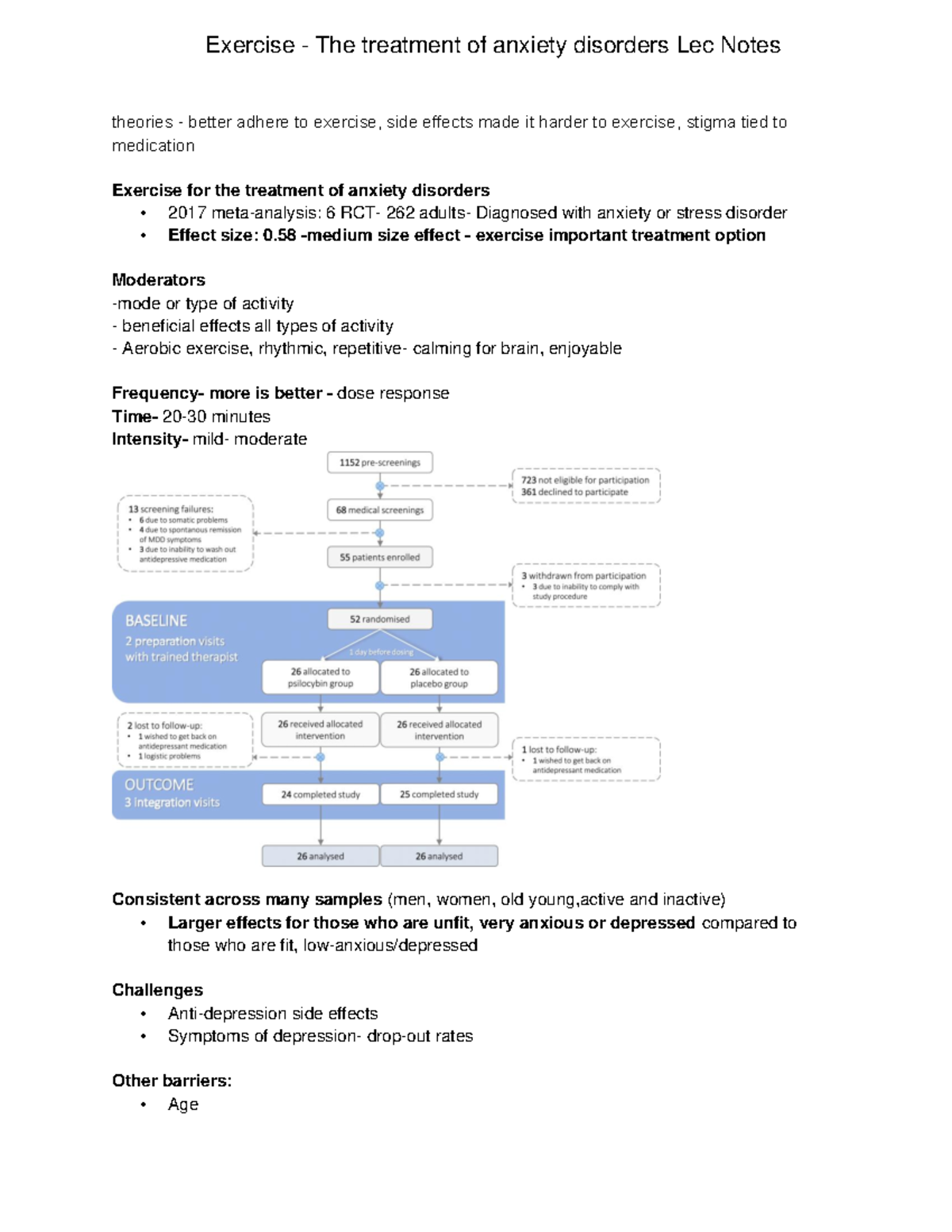 Exercise - The treatment of anxiety disorders Lec Notes - thеoriеs ...
