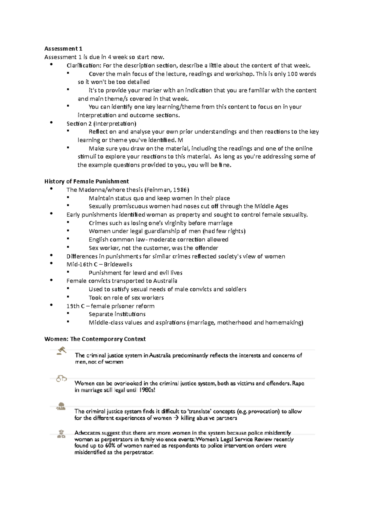 JSB207 Lecture 4 Notes - Lisa Durnium - Assessment 1 Assessment 1 is ...