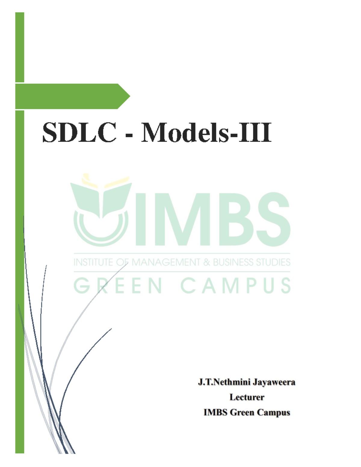 Software Engineering-03 - SDLC - Models-III Table of Contents SDLC ...