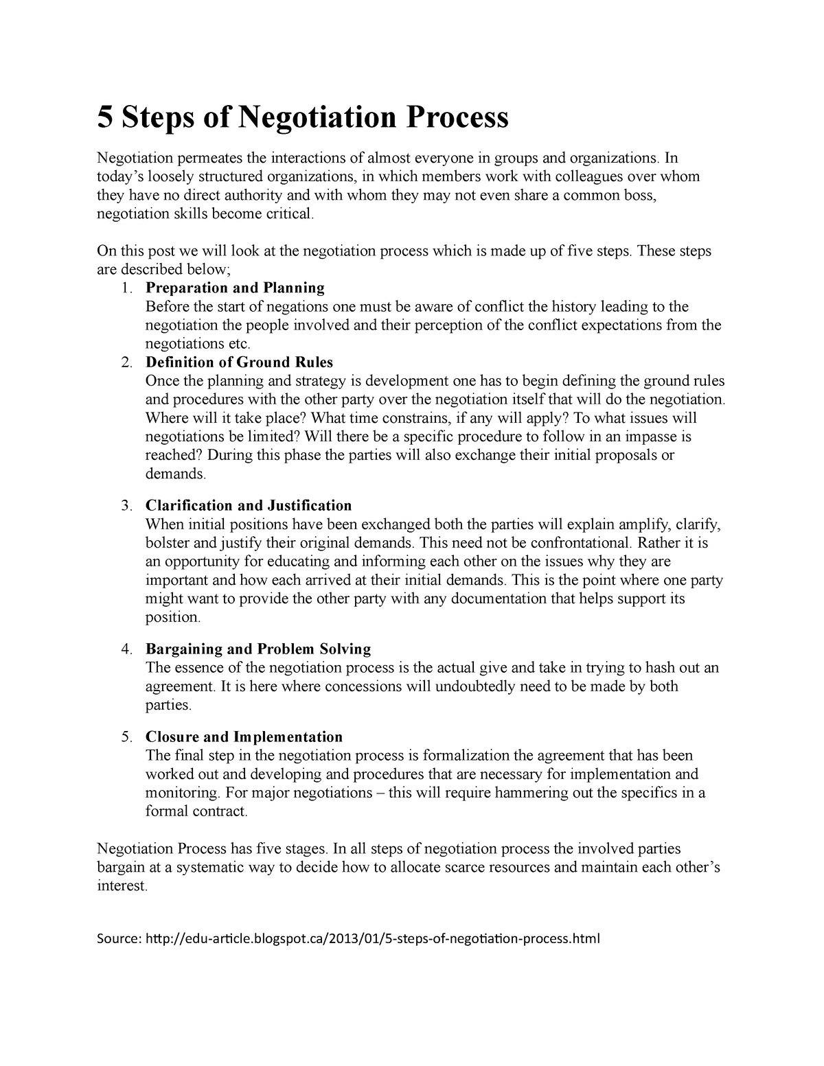 Negotiation: Definition, Stages, Skills, and Strategies