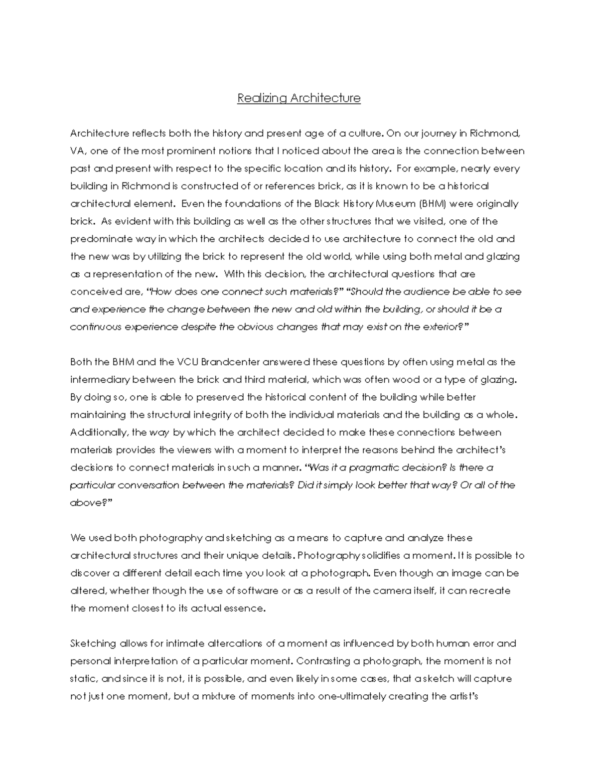 descriptive essay on buildings