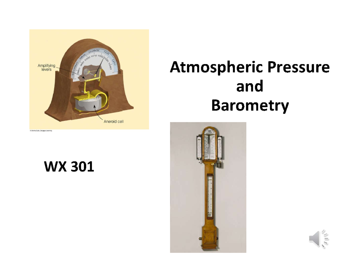 M33 Altimeter Setting vs Sea Level Pressure Atmospheric Pressure and