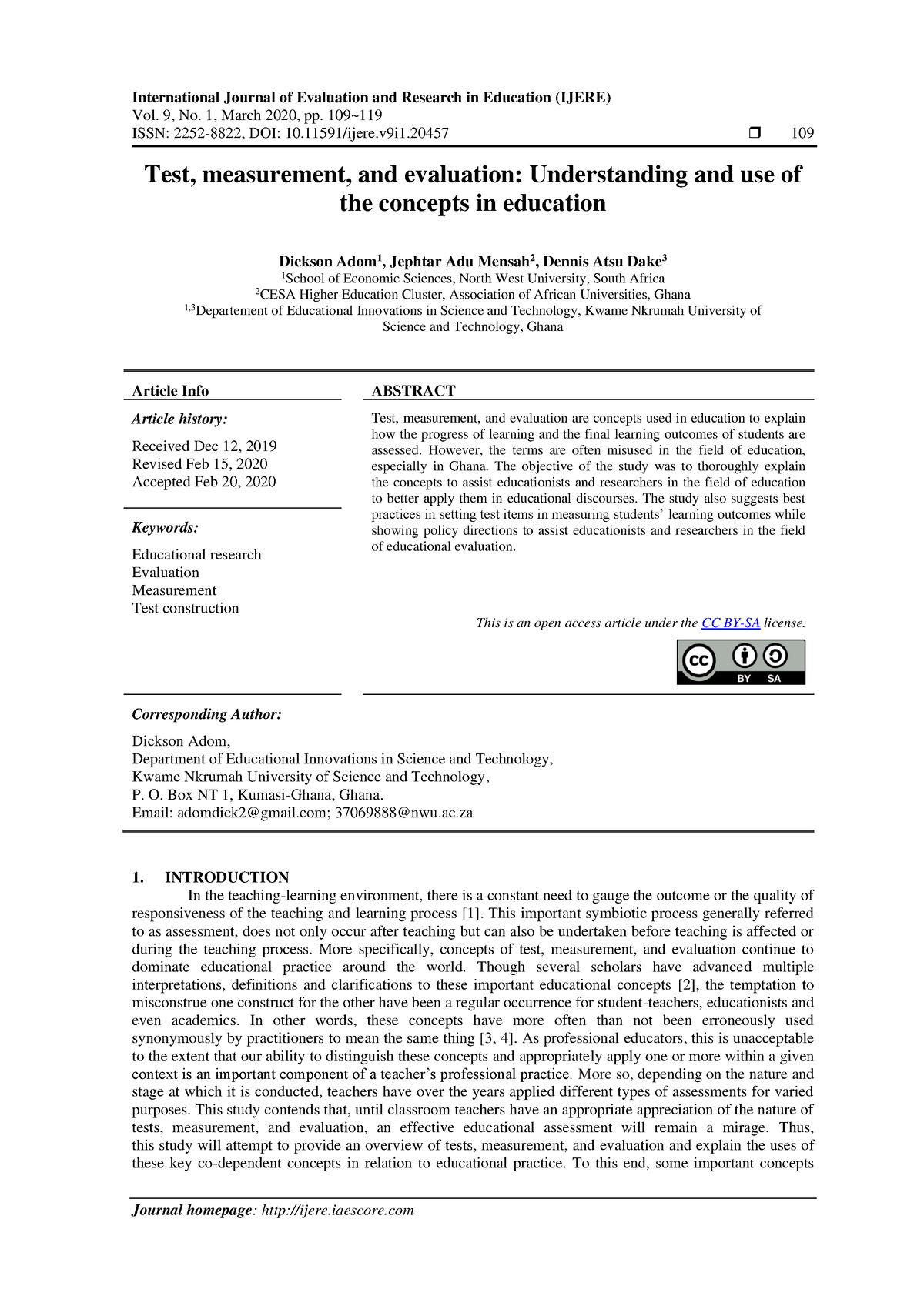 international journal of educational research review (ijere)