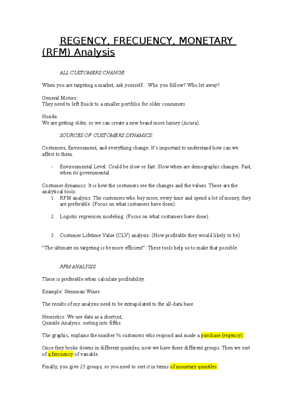 Week 6 - Class - Notas de clase - REGENCY, FRECUENCY, MONETARY (RFM ...