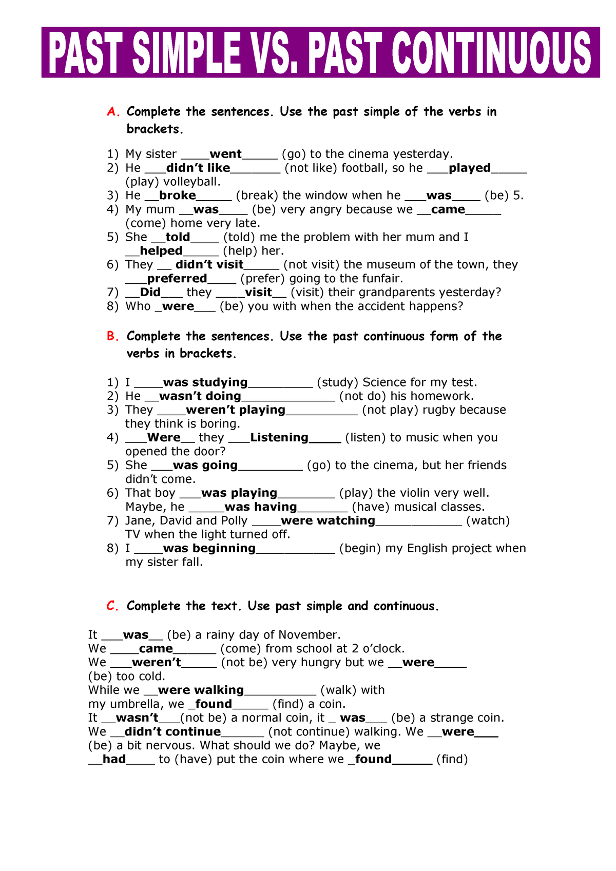 past-simple-vs-past-continuous-a-complete-the-sentences-use-the