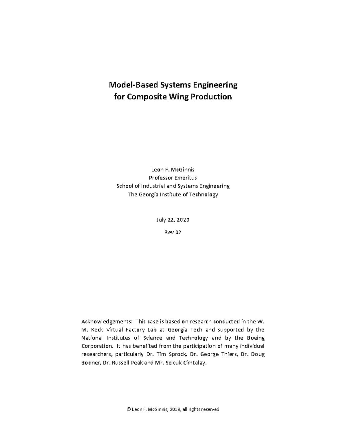 IE 4803 Composite Wing Case Study ModelBased Systems Engineering