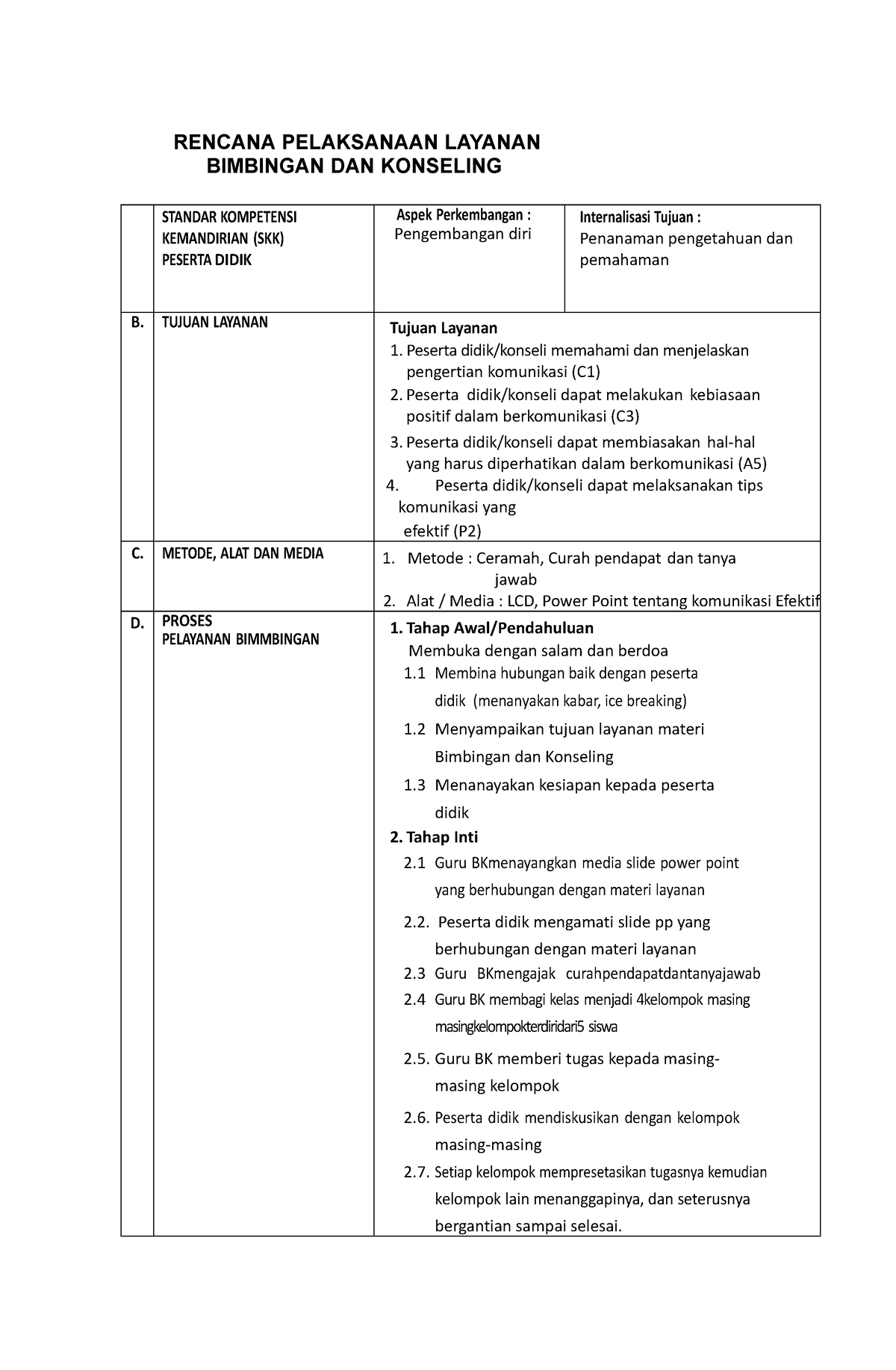 RPL XI Bidang P. Pribadi - RENCANA PELAKSANAAN LAYANAN BIMBINGAN DAN ...