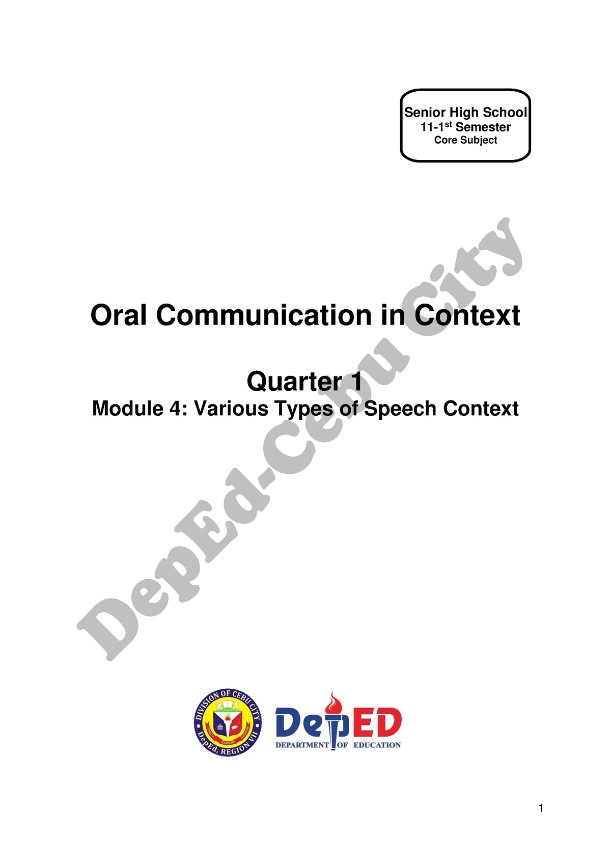 oral communication speech context module