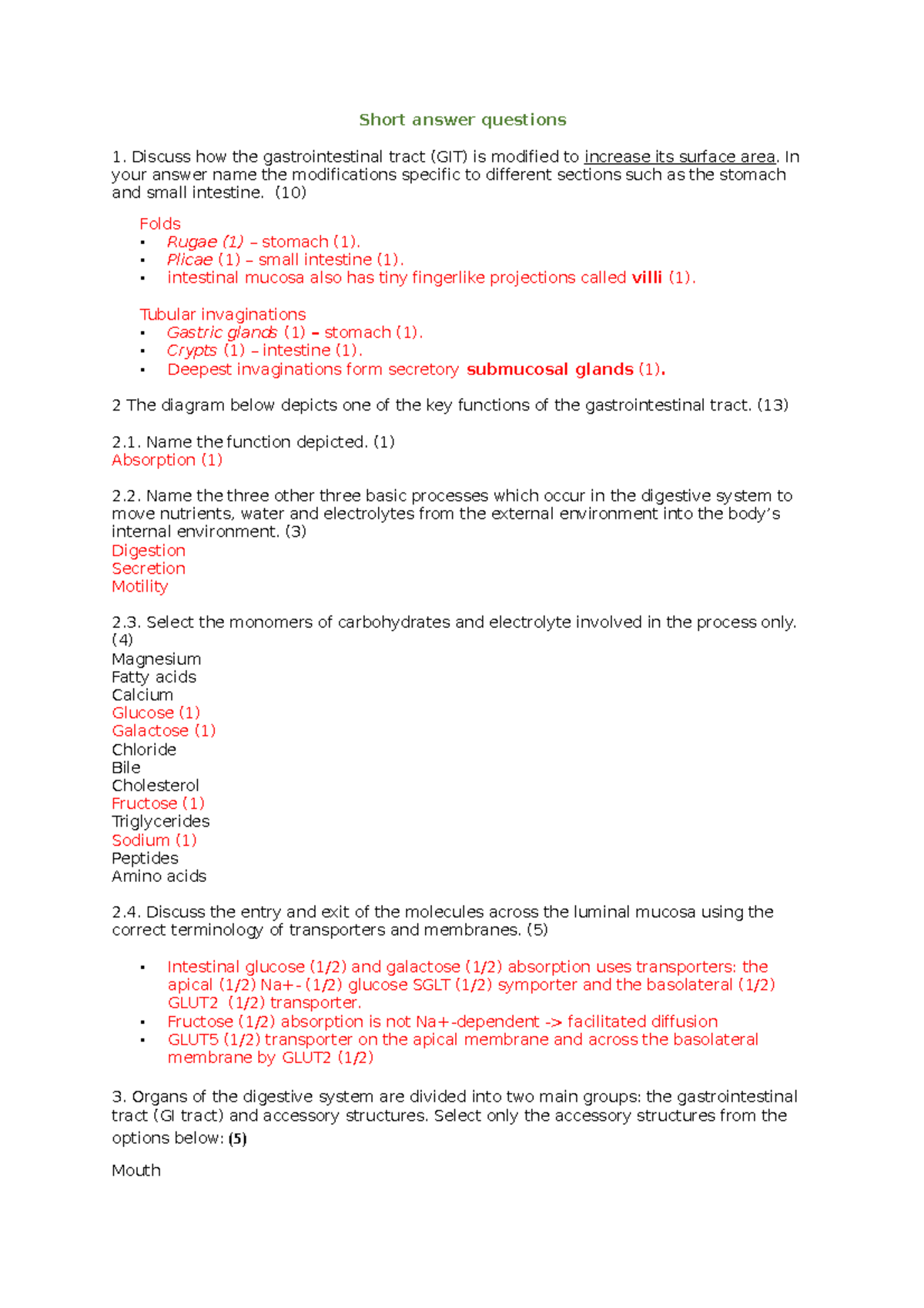 ST2 memo Semester Test 2 Memo Short answer questions Discuss how