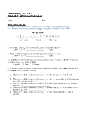 BIO 110 L Prelab 2 Assignment - BIO 110 L Prelab For Name ...