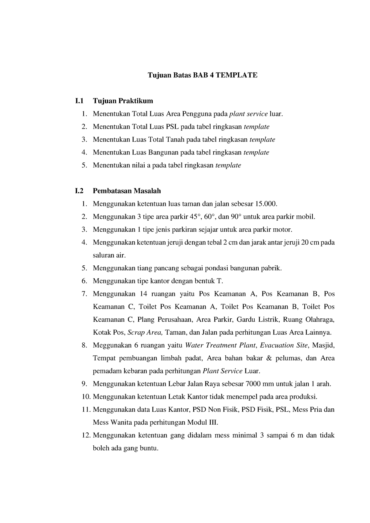 Tujuan Pembatas Modul Template - Tujuan Batas BAB 4 TEMPLATE I Tujuan ...