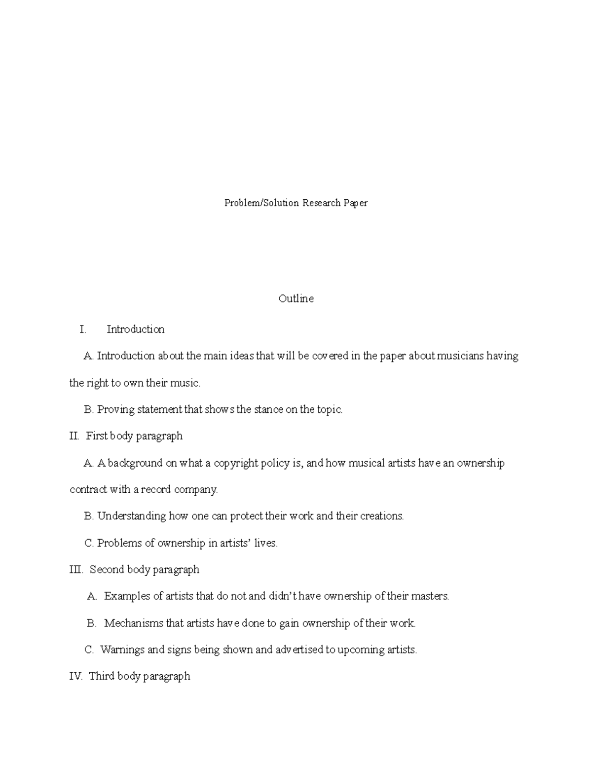 a problem solution research paper