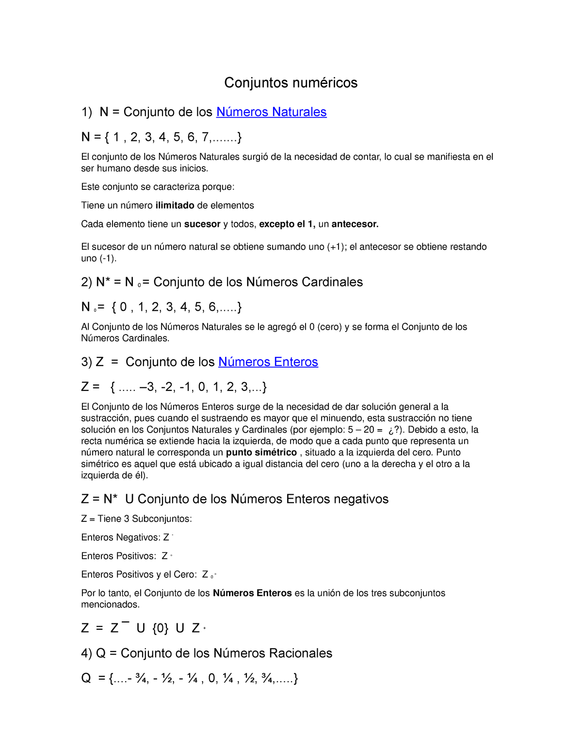 Conjuntos Numericos Studocu