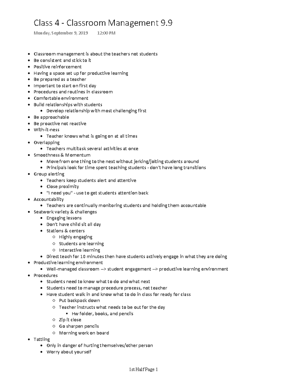 Class 4 - Classroom Management - Classroom management is about the ...
