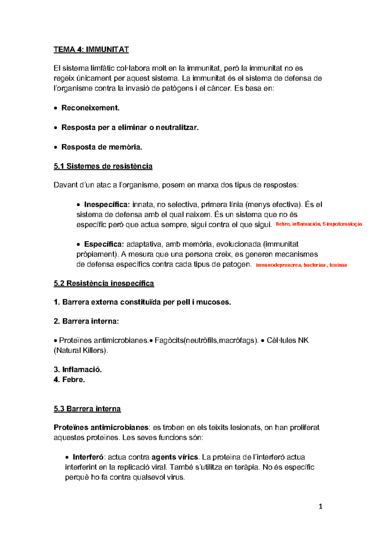 Anatomofisiolgia II Tema 4,5,6,7,8 - TEMA 4: IMMUNITAT El sistema ...