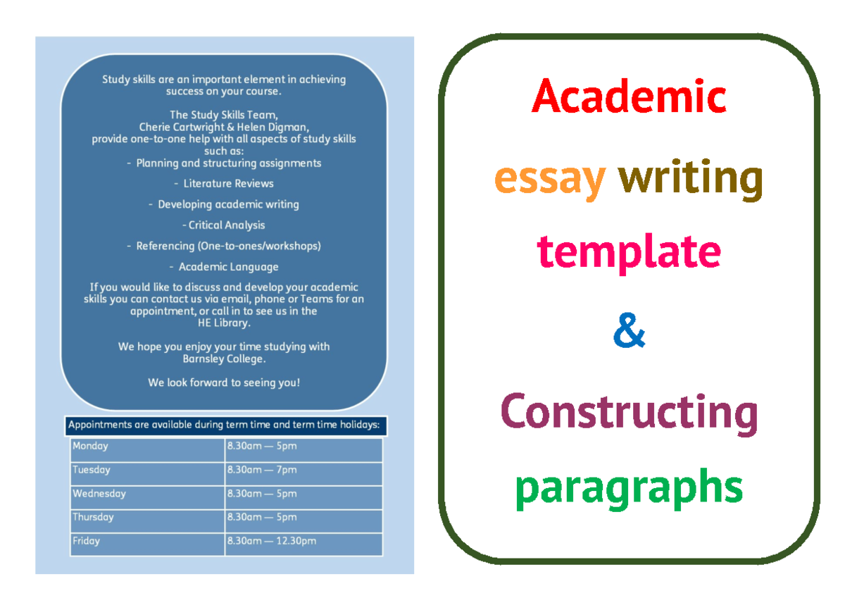 academic essay writing template