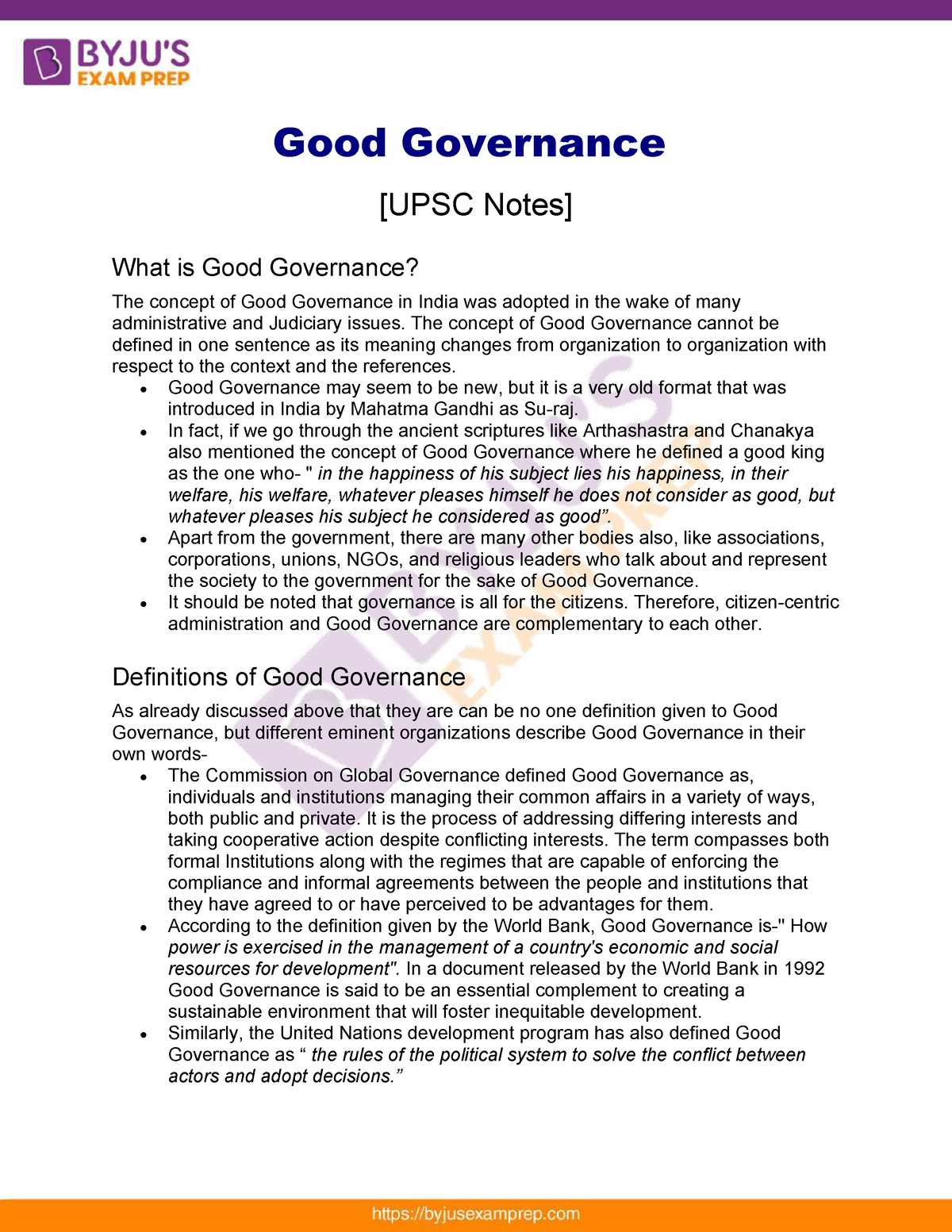good governance essay upsc