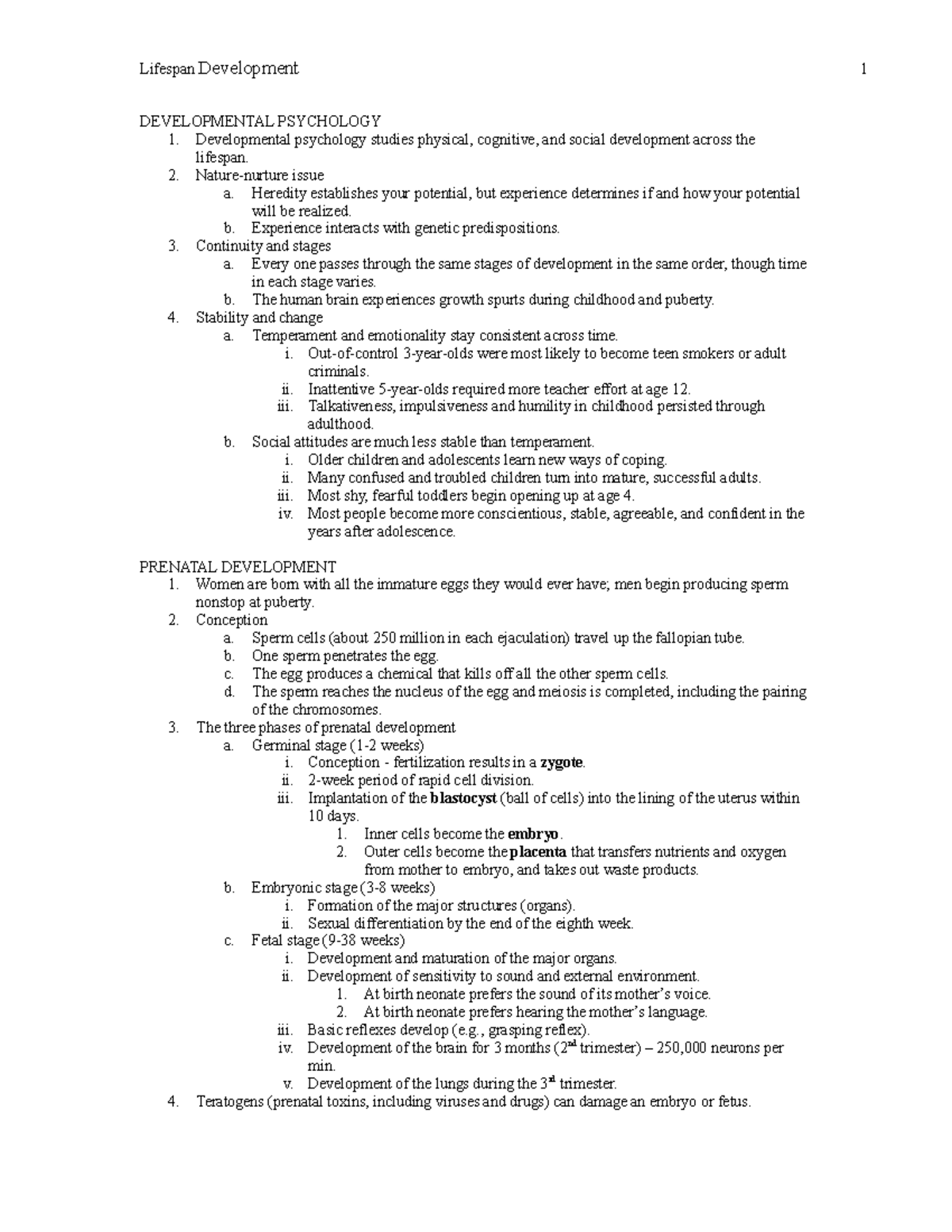 Human Development - A quick summary of the chapter, this is not ...