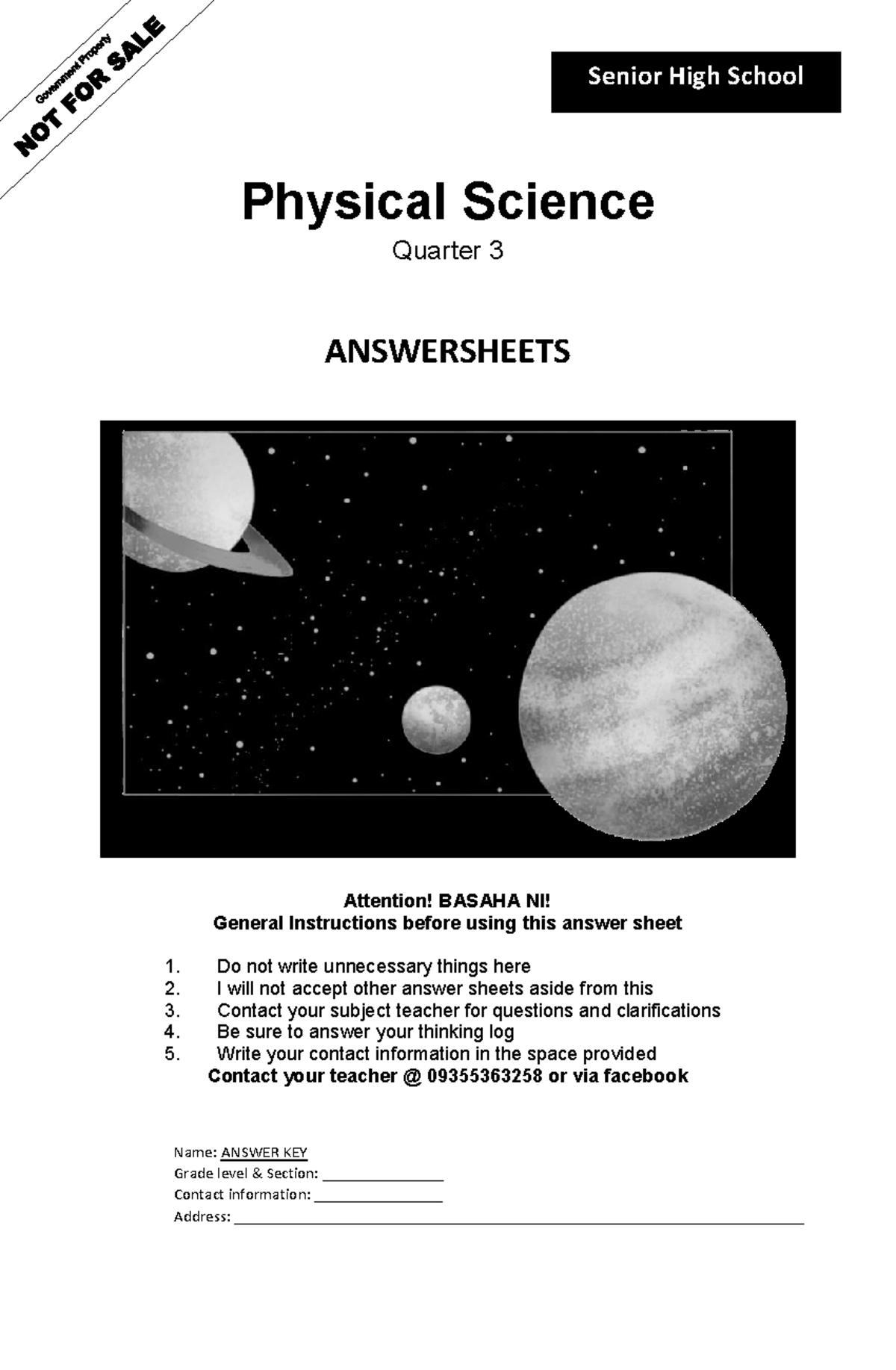 PHY SCI Q1 Answer Sheet - 26. What is the right inherent to all people ...