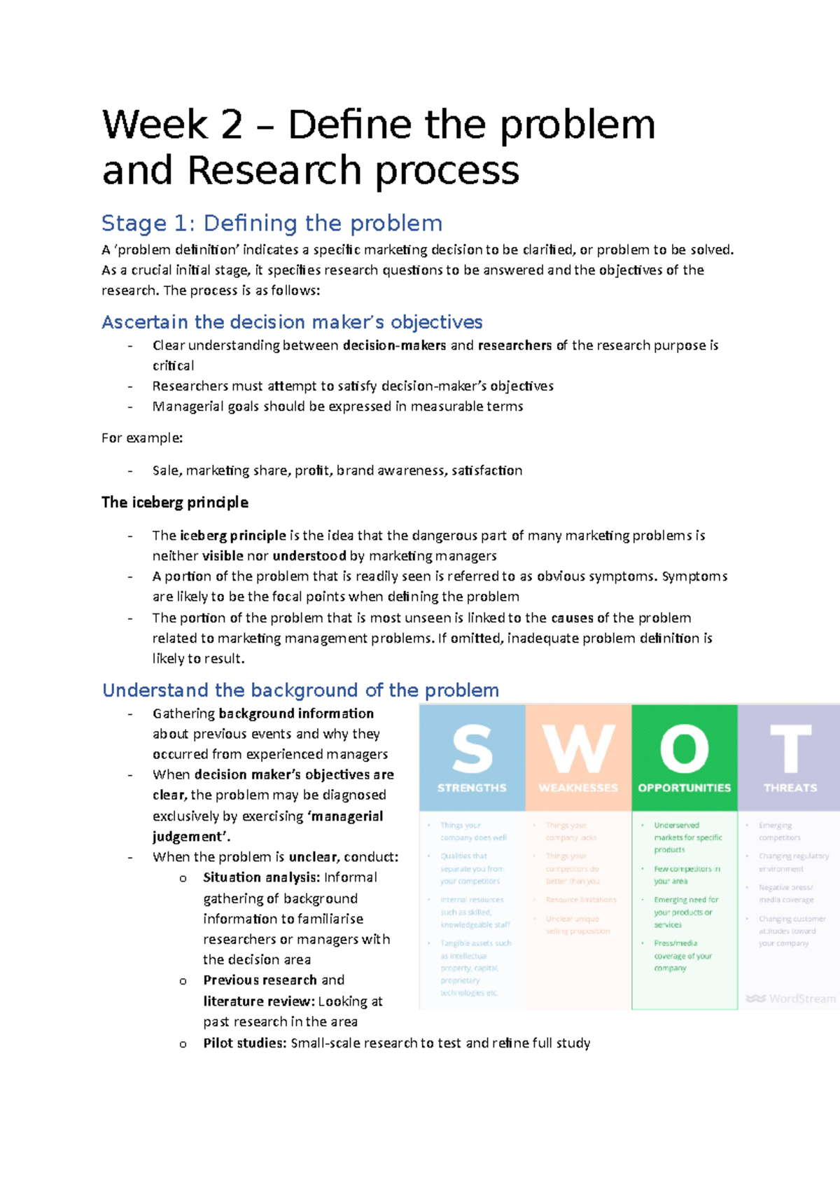 Week 2 - Define the problem and research process - Week 2 – Define the ...