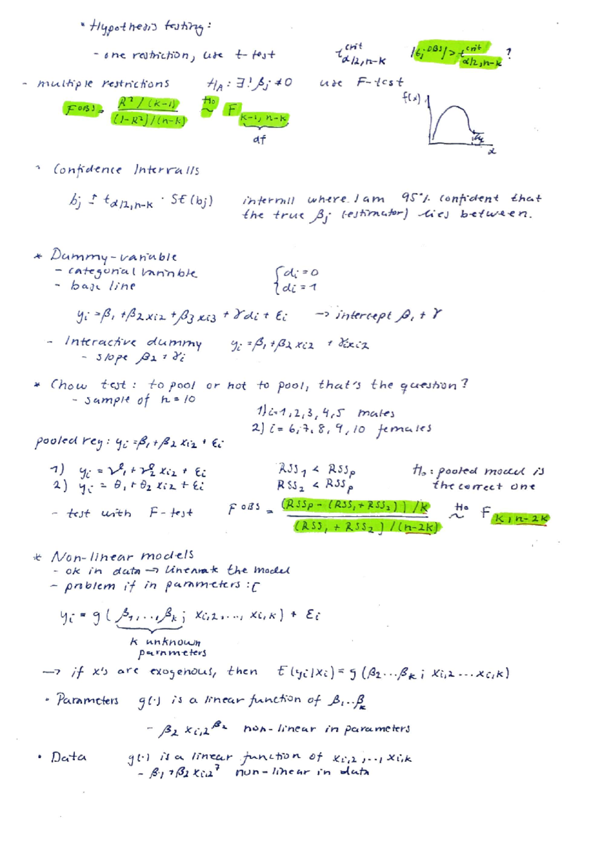 Summary Econometrics - NEKG31 - Studocu