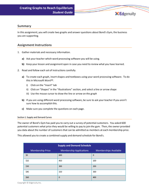 financial literacy assignment