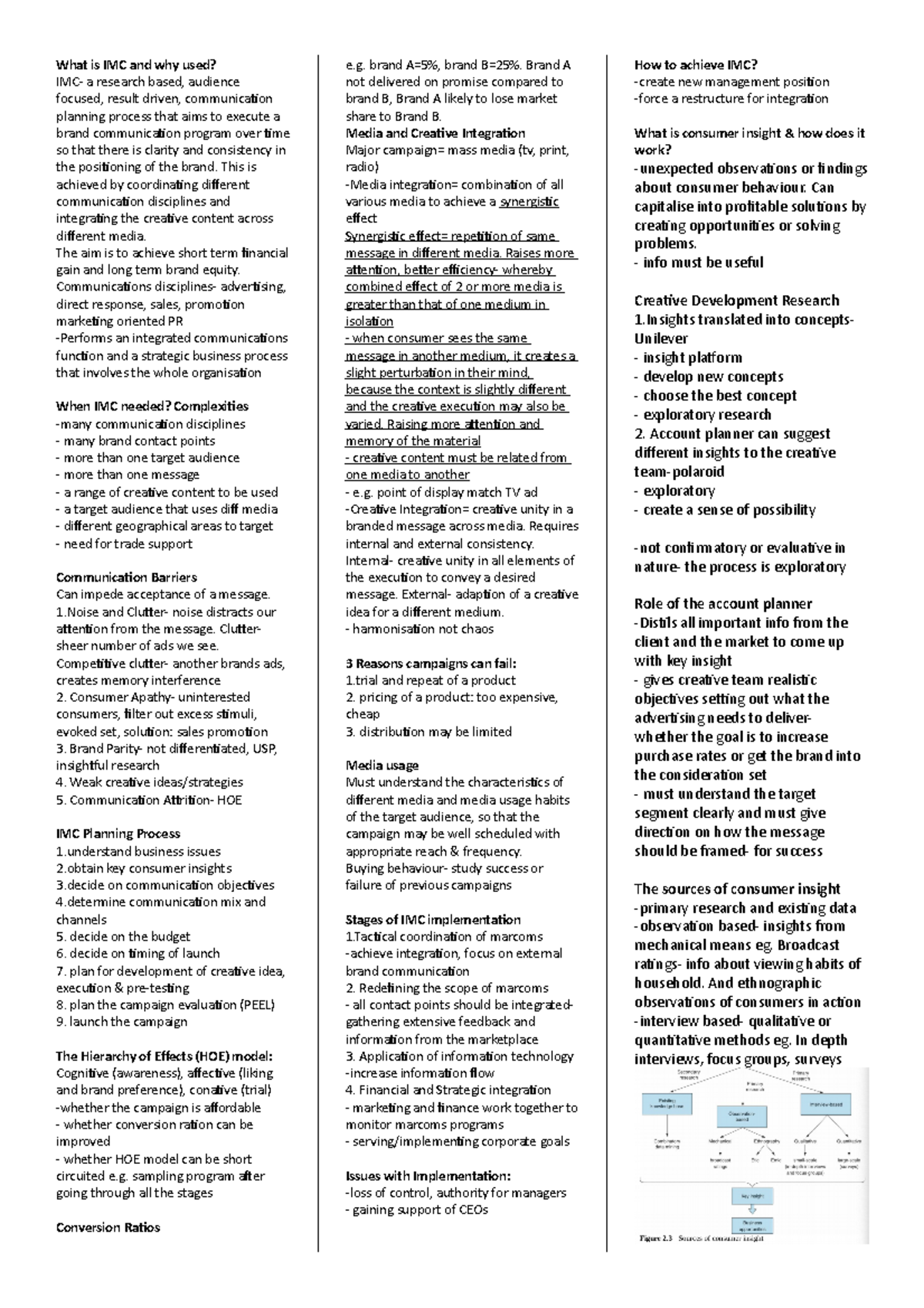 Quiz 1 cheat sheet - What is IMC and why used? IMC- a research based ...