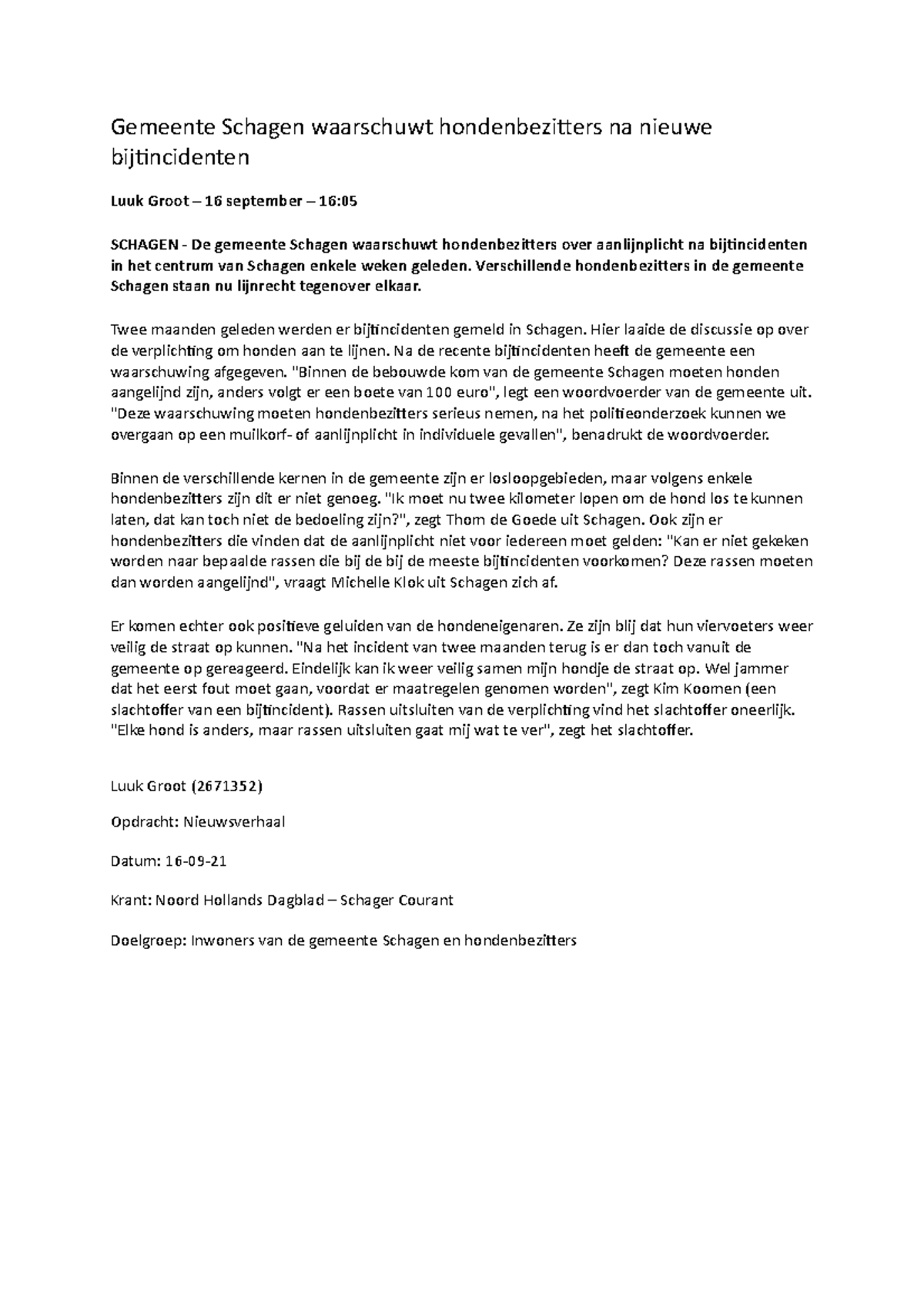 Weekopdracht 2 Nieuwsverhaal Inleiding Media En Journalistiek ...